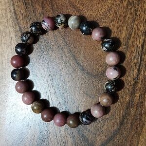 Handmade Rhodonite Beaded Bracelet